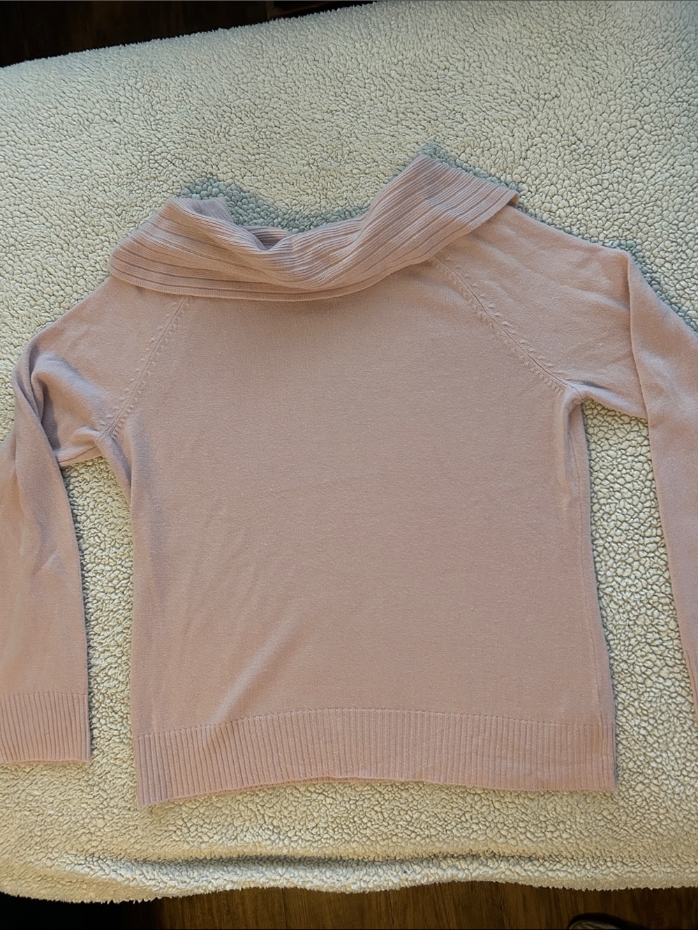 Women's Cowl Neck long  Sleeve Sweater - Dusty Pink